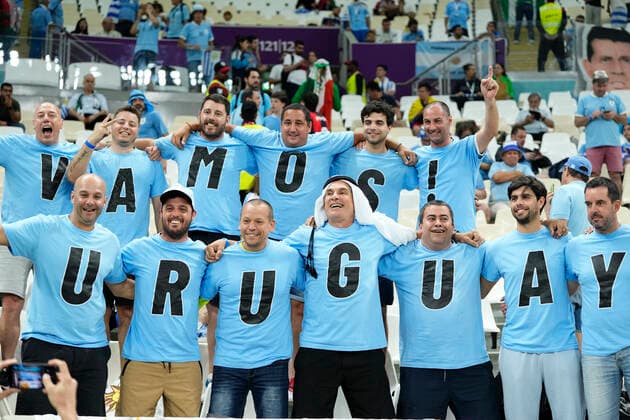 Portugal v Uruguay: Group H - FIFA World Cup, WM, Weltmeisterschaft, Fussball Qatar 2022 Uruguay supporters during the FIFA World Cup Qatar 2022 Group H match between Portugal and Uruguay at Lusail Stadium on November 28, 2022 in Lusail City, Qatar. Lusail City Qatar  Copyright: xJosexBretonx originalFilename:breton-portugal221128_npmEC.jpg