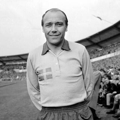 Göteborg 1958-05-29 Invigningen Nya Ullevi - fotboll Göteborgsalliansen - Svenska Landslaget - här Gunnar Gren