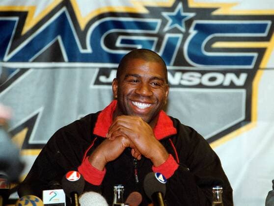 BORAS 25 OKT 1999 Earwin Magic Johnson kom till Boras pa mandagen för att pa tisdagen spela med Boraslaget Magic M7. BORAS SVERIGE Basket x224x *** BORAS 25 OCT 1999 Earwin Magic Johnson came to Boras on Monday to play on Tuesday with the Boras team Magic M7 BORAS SVERIGE Basketball x224x  Copyright: xPellexLundx