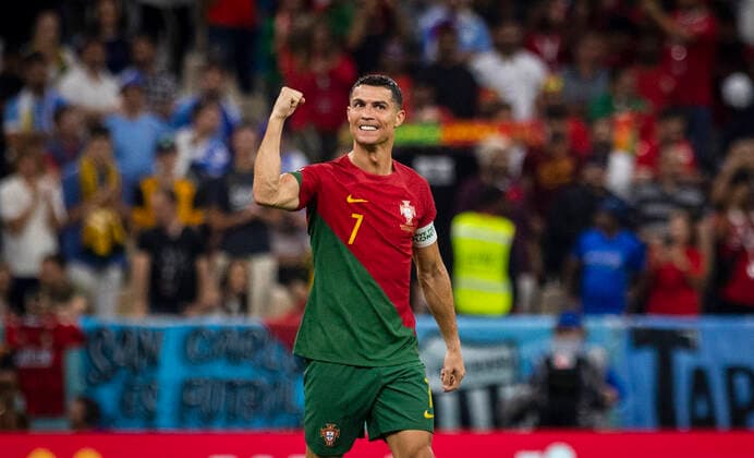 Doha, Qatar. 28th Nov, 2022. Goal celebration Cristiano Ronaldo (Portugal) Portugal - Uruguay Deutschland - Spanien World Cup 2022 in Qatar 28.11.2022 Credit: Moritz Müller *** Doha, Qatar 28th Nov, 2022 Goal celebration Cristiano Ronaldo Portugal Uruguay Germany Spain World Cup 2022 in Qatar 28 11 2022 Credit Moritz Müller