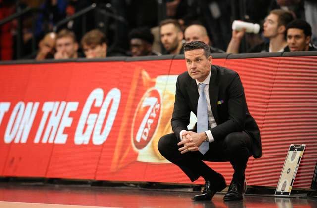 Trainer Raoul Korner ( Towers ) Basketball Herren Euro League am Di. 22.11.2022 Hamburg Towers - London Lions