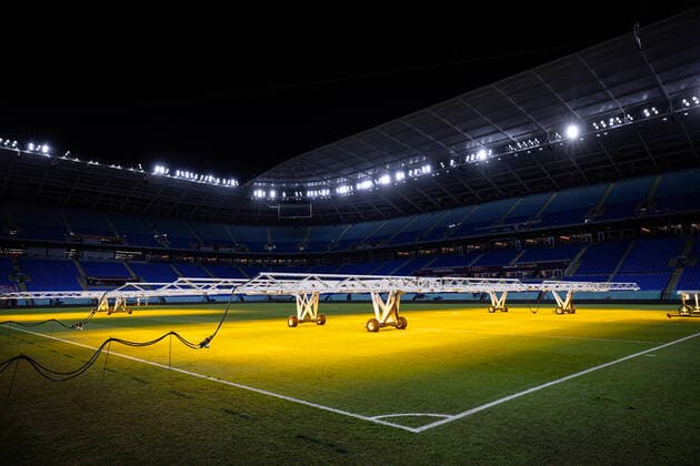 Brazil vs Switzerland DOHA, CA - 28.11.2022: BRAZIL VS SWITZERLAND - Internal general view of the stadium with a bath of artificial light on the lawn after the match between Brazil and Switzerland, valid for the group stage of the World Cup, held at the 974 Stadium in Doha, Qatar. (Photo: Marcelo Machado de Melo Fotoarena) x2301019x  MarceloxMachadoxdexMelo