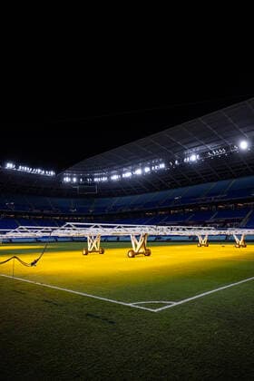 Brazil vs Switzerland DOHA, CA - 28.11.2022: BRAZIL VS SWITZERLAND - Internal general view of the stadium with a bath of artificial light on the lawn after the match between Brazil and Switzerland, valid for the group stage of the World Cup, held at the 974 Stadium in Doha, Qatar. (Photo: Marcelo Machado de Melo Fotoarena) x2301020x  MarceloxMachadoxdexMelo