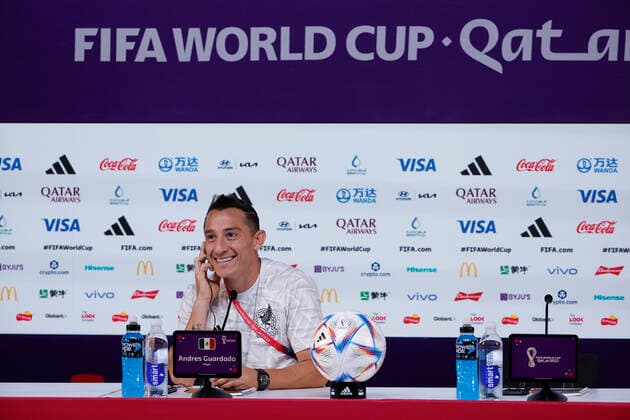 Mexico s national team, Nationalteam midfielder Andres Guardado during a press conference, PK, Pressekonferenz after a training session of the team in Doha, Qatar, on November 29, 2022. Press conference Mexico !ACHTUNG: NUR REDAKTIONELLE NUTZUNG!  Copyright: xJosexMendezx EVE1368 20221129-49a4b3e64082ee6ca9561dc733c0e87db388edf1