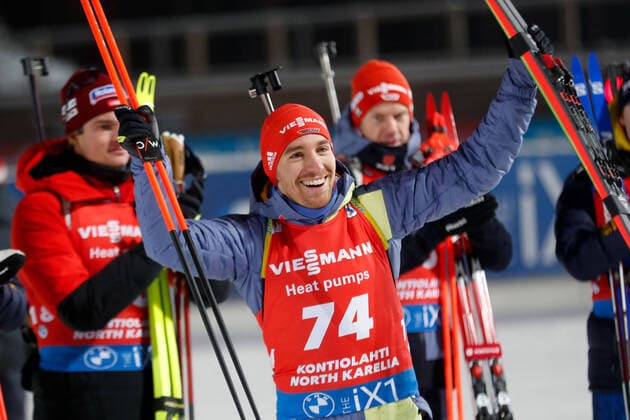 Bilder des Jahres, Sport 11 November Sport Themen der Woche KW48 Sport Bilder des Tages 221129 David Zobel of Germany celebrates after men s biathlon 20 km individual during the IBU World Cup on November 29, 2022 in Kontiolahti. Photo: Kalle Parkkinen BILDBYRAN COP 211 KP0038 skidskytte biathlon skiskyting världscup ibu world cup individuell individual bbeng jubel tyskland *** 221129 David Zobel of Germany celebrates after mens biathlon 20 km individual during the IBU World Cup on November 29, 2022 in Kontiolahti Photo Kalle Parkkinen BILDBYRAN COP 211 KP0038 biathlon biathlon biathlon world cup ibu world cup individual individual bbeng jubel germany,  Copyright: KALLExPARKKINEN BB221129BB413