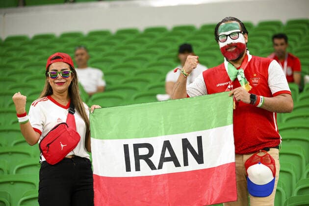 Supporters de l Iran - ambiance FOOTBALL : Iran vs USA - Groupe B - coupe du Monde Qatar 2022 - 29 11 2022 JBAutissier Panoramic 