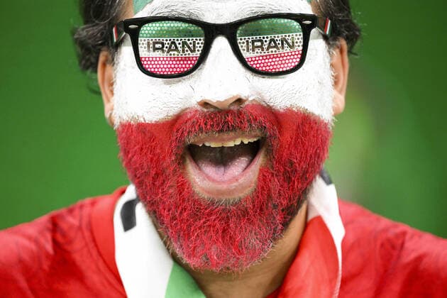 Supporters de l Iran - ambiance FOOTBALL : Iran vs USA - Groupe B - coupe du Monde Qatar 2022 - 29 11 2022 JBAutissier Panoramic 