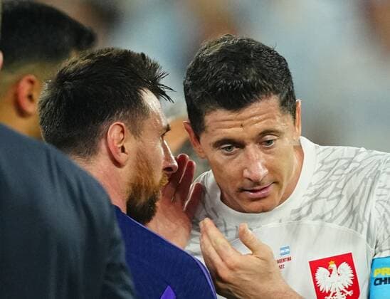 Mandatory Credit: Photo by Javier Garcia Shutterstock (13640342cx) Lionel Messi of Argentina and Robert Lewandowski of Poland. Poland v Argentina, FIFA World Cup, WM, Weltmeisterschaft, Fussball 2022, Group C, Football, Stadium 974, Doha, Qatar - 30 Nov 2022 Editorial Use Only Poland v Argentina, FIFA World Cup 2022, Group C, Football, Stadium 974, Doha, Qatar - 30 Nov 2022 Editorial Use Only  Copyright: xJavierxGarcia Shutterstockx 13640342cx