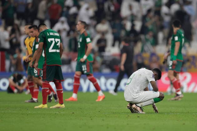 A player of Saudi Arabia reacts after the FIFA World Cup, WM, Weltmeisterschaft, Fussball soccer match of the group phase between Saudi Arabia and Mexico at Lusail stadium, Qatar 30 November 2022. World Cup 2022: Saudi Arabia vs. Mexico !ACHTUNG: NUR REDAKTIONELLE NUTZUNG!  Copyright: xAntonioxLacerdax GR3408 20221130-7da793f2f5754e27e39fd1b5d30cdc85543c5e6c