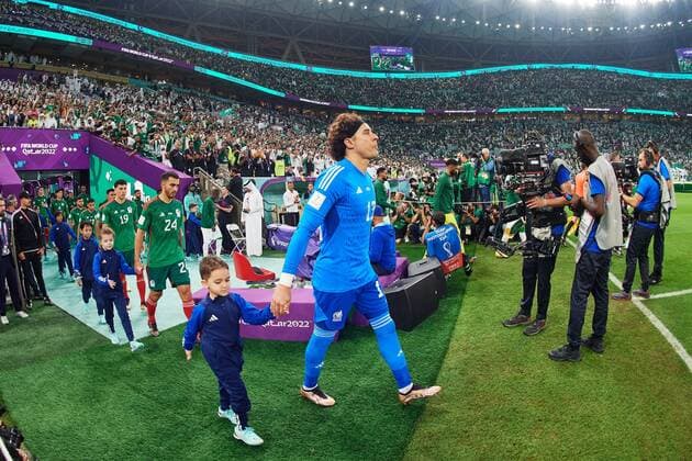 RECORD DATE NOT STATED FIFA World Cup, WM, Weltmeisterschaft, Fussball Qatar 2022 Saudi Arabia vs Mexico Luis Chavez and Guillermo Ochoa of Mexico during the game Saudi Arabia vs Mexican national team, Nationalteam (Mexico), Corresponding to Group C of the FIFA World Cup Qatar 2022, at Lusail Stadium, Lusail, Doha, on November 30, 2022. <br><br> Luis Chavez y Guillermo Ochoa de Mexico durante el partido Arabia Saudi vs Seleccion Nacional Mexicana (Mexico), correspondiente al Grupo C de la Copa Mundial de la FIFA Qatar 2022, en el Estadio Lusail, Lusail, Doha, el 30 de noviembre de 2022. LUSAIL DOHA QATAR  Copyright: xJorgexMartinezx 20221130_16705