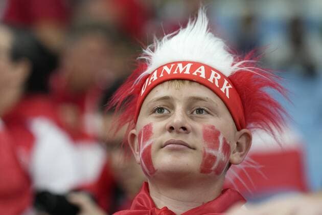 DOHA, 30-11-2022 Al Janoub Stadium World Cup 2022 in Qatar game between Australia vs Denmark, fan of Denmark Australia - Denmark  x19413505x Copyright: