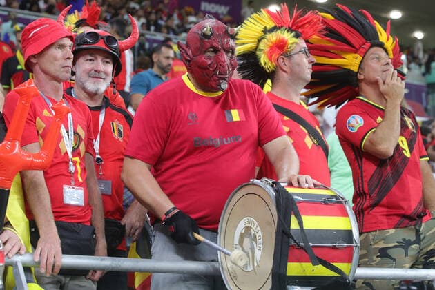 Belgian fans during the FIFA World Cup, WM, Weltmeisterschaft, Fussball Qatar 2022 Group F match between Croatia and Belgium at Ahmad Bin Ali Stadium, Ar-Rayyan, Qatar on 1 December 2022. Copyright: xPeterxDovganx 34620011