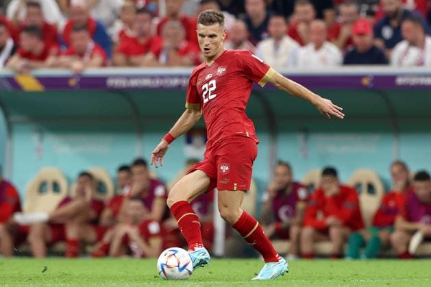 DARKO LAZOVIC, Serbia, Coppa del Mondo FIFA, Qatar 2022, World Cup, Brazil vs Serbia 2-0, 24-11-2022, Azione, Action, Single shot MONDIALI FIFA QATAR 2022 BRASILE-SERBIA 2-0