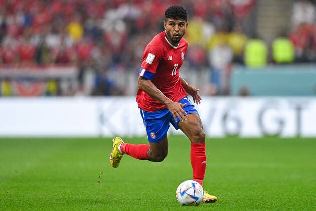AL KHOR, QATAR - DECEMBER 1: Johan Venegas of Costa Rica runs with the ball during the Group E - FIFA World Cup, WM, Weltmeisterschaft, Fussball Qatar 2022 match between Costa Rica and Germany at the Al Bayt Stadium on December 1, 2022 in Al Khor, Qatar  Copyright: xEibner-PressefotoxInternational PabloxMoranox EP_BSR 221201_EP_GER_BSR0047