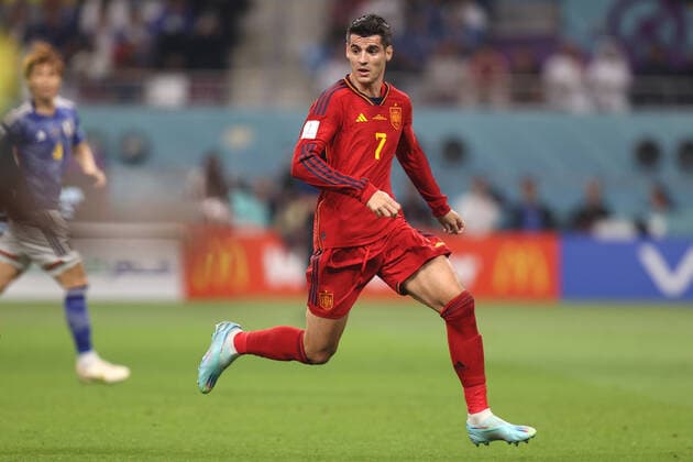 Japan v Spain : FIFA World Cup, WM, Weltmeisterschaft, Fussball 01 December 2022, Doha - FIFA World Cup Qatar - Japan v Spain - Alvaro Morata of Spain - Photo: Charlotte Wilson Offside. Doha Qatar *** Japan gegen Spanien FIFA Fussball-Weltmeisterschaft 01. Dezember 2022, Doha FIFA Fussball-Weltmeisterschaft Katar Japan gegen Spanien Alvaro Morata von Spanien Foto Charlotte Wilson Abseits Doha Katar  Copyright: xCharlottexWilsonx xOffsidexOffside