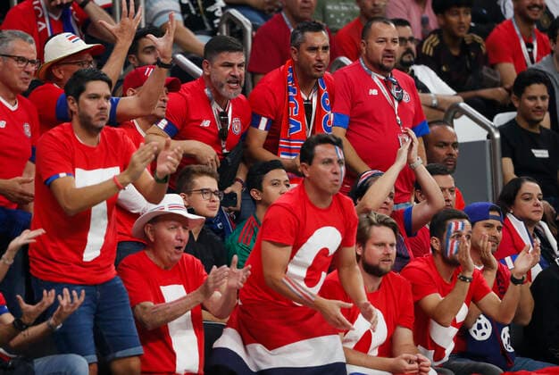 Costa Rica v Germany 2022 FIFA World Cup, WM, Weltmeisterschaft, Fussball Costa Rica fans during the 2022 FIFA World Cup Group E match at Al Bayt Stadium, Al Bayt Content Not Available For UK Newspapers Copyright: xPaulxChestertonx FIL-17657-0088 UK Newspapers OUT