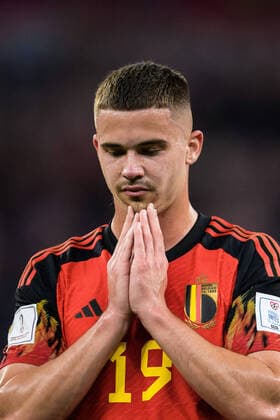 221201 Leander Dendoncker of Belgium looks dejected during the FIFA World Cup, WM, Weltmeisterschaft, Fussball 2022 football match between Croatia and Belgium on December 1, 2022 in Doha. Photo: Joel Marklund BILDBYRAN kod JM JM0397 bbeng fotboll football soccer fotball vm fotbolls-vm fotball-vm fotbolls-vm 2022 fifa world cup 2022 kroatien croatia belgien belgium depp Copyright: JOELxMARKLUND BB221201JM310