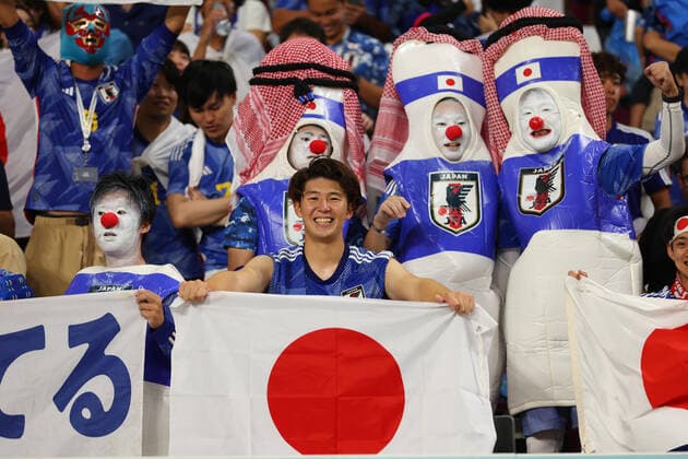 Japan fans (JPN), DECEMBER 1, 2022 - Football Soccer : FIFA World Cup, WM, Weltmeisterschaft, Fussball Qatar 2022 Group E match between Japan 2-1 Spain at Khalifa International Stadium in Al Rayyan, Qatar.  (205298199)