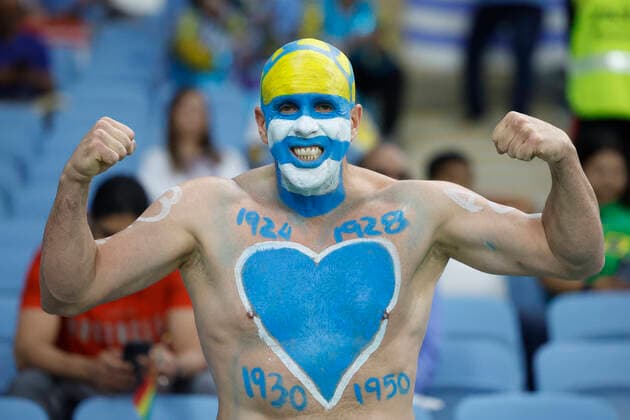 A fan of Uruguay attends the FIFA World Cup, WM, Weltmeisterschaft, Fussball soccer match of the group phase between Ghana and Uruguay at Al-Janoub stadium in Al-Wakrah, Catar, 02 December 2022. World Cup 2022: Ghana vs. Uruguay !ACHTUNG: NUR REDAKTIONELLE NUTZUNG!  Copyright: xEstebanxBibax GR5024 20221202-114183c5f44d3e93cdd2c1b67e0b66fbdf027a99