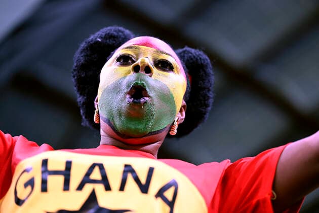 FAN Team Ghana FIFA World Cup, WM, Weltmeisterschaft, Fussball 2022 in Katar Vorrundenspiel Gruppe H GHANA - Uruguay am 02.12 .2022 im Al Janoub Stadion DFL REGULATIONS PROHIBIT ANY USE OF PHOTOGRAPHS as IMAGE SEQUENCES and or QUASI-VIDEO *** FAN Team Ghana FIFA World Cup 2022 in Qatar Preliminary Round Match Group H GHANA Uruguay on 02 12 2022 at Al Janoub Stadium DFL REGULATES PROHIBIT ANY USE OF PHOTOGRAPHS as IMAGE SEQUENCES and or QUASI VIDEO Copyright: xLacixPerenyix