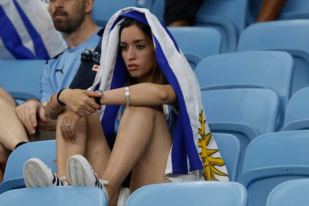 A fan Uruguay reacts after the FIFA World Cup, WM, Weltmeisterschaft, Fussball soccer match of the group phase between Ghana and Uruguay at Al-Janoub stadium in Al-Wakrah, Catar, 02 December 2022. World Cup 2022: Ghana vs. Uruguay !ACHTUNG: NUR REDAKTIONELLE NUTZUNG!  Copyright: xEstebanxBibax GR5296 20221202-d81e20f8e521ebd9ddc17075aa38964fb9ebe373