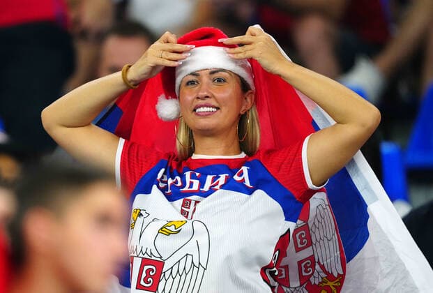 Mandatory Credit: Photo by Javier Garcia Shutterstock (13640451h) Serbian fans enjoy the pre match build up Serbia v Switzerland, FIFA World Cup, WM, Weltmeisterschaft, Fussball 2022, Group G, Football, Stadium 974, Doha, Qatar - 02 Dec 2022 Editorial Use Only Serbia v Switzerland, FIFA World Cup 2022, Group G, Football, Stadium 974, Doha, Qatar - 02 Dec 2022 Editorial Use Only  Copyright: xJavierxGarcia Shutterstockx 13640451h