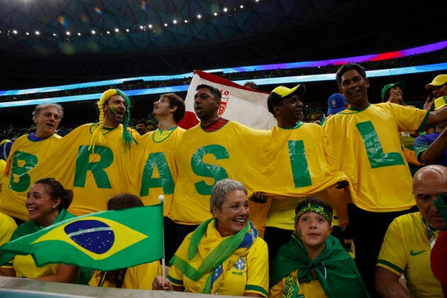Brazil fans attend today a group stage match of the Qatar 2022 Soccer World Cup between Cameroon and Brazil at the Lusail stadium, Qatar 02 December 2022. Soccer World Cup 2022: Cameroon - Brazil !ACHTUNG: NUR REDAKTIONELLE NUTZUNG!  Copyright: xJosexMendezx GR5332 20221202-67f7903ec9bdfbe5e70854e7fb517a0563ebd2f3