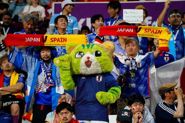 QAT: Japan v Spain. FIFA World Cup, WM, Weltmeisterschaft, Fussball Qatar 2022 Japan fans during the FIFA World Cup Qatar 2022 match, Group E, between Japan and Spain played at Khalifa International Stadium on Dec 1, 2022 in Doha, Qatar. Copyright: xBaguxBlancox xPRESSINx WC_221201_5253