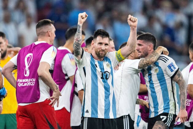 Bilder des Jahres, Sport 12 Dezember Sport Themen der Woche KW48 Sport Bilder des Tages 221203 Lionel Messi of Argentina celebrates after the FIFA World Cup, WM, Weltmeisterschaft, Fussball 2022 round of 16 football match between Argentina and Australia on December 3, 2022 in Doha. Photo: Joel Marklund BILDBYRAN kod JM JM0401 bbeng fotboll football soccer fotball vm fotbolls-vm fotball-vm fotbolls-vm 2022 fifa world cup 2022 attondelsfinal round of 16 argentina australien australia jubel *** 221203 Lionel Messi of Argentina celebrates after the FIFA World Cup 2022 round of 16 football match between Argentina and Australia on December 3, 2022 in Doha Photo Joel Marklund BILDBYRAN code JM JM0401 bbeng football football soccer fotball vm fotbols vm fotbols vm fotbols vm 2022 fifa world cup 2022 round of 16 round of 16 argentina australia australia jubilation,  Copyright: JOELxMARKLUND BB221203JM063