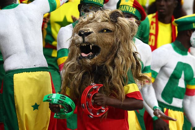 A Senegal fan looks on during the 2022 FIFA World Cup, WM, Weltmeisterschaft, Fussball Round of 16 match at Al Bayt Stadium in Al Khor, Qatar on December 04, 2022.  ALK20221204111 CHRISxBRUNSKILL