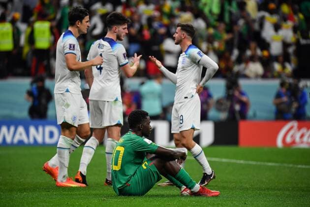 RECORD DATE NOT STATED FIFA World Cup, WM, Weltmeisterschaft, Fussball Qatar 2022 England vs Senegal OF Cheikh Dieng of Senegal during the game England vs Senegal, corresponding to the round of 16 of the FIFA World Cup Qatar 2022, at Al Bayt Stadium, Al Khor, Doha, on December 04, 2022. <br><br> Cheikh Dieng de Senegal durante el partido Inglaterra vs Senegal, correspondiente a los octavos de final de la Copa Mundial de la FIFA Catar 2022, en el Estadio Al Bayt, Al Khor, Doha, el 04 de Diciembre de 2022 AL KHOR DOHA QATAR  Copyright: xIsaacxOrtizx 20221204_4050