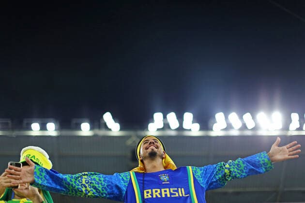 5th December 2022; Stadium 974, Ras Abu Aboud, Doha, Qatar: FIFA World Cup, WM, Weltmeisterschaft, Fussball final 16 round, Brazil versus South Korea: Fans of Brasil  ActionPlus12456240 HeulerxAndrey Content restricted for UK based newspaper