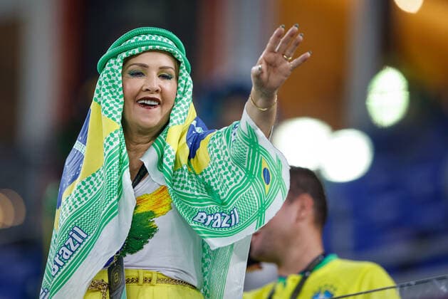 Brazil vs South Korea DOHA, CA - 05.12.2022: BRAZIL VS SOUTH KOREA - Brazilian fans during a match between Brazil and South Korea, valid for the round of 16 of the World Cup, held at Est?dio Est?dio 974 in Doha, Qatar. (Photo: Rodolfo Buhrer La Imagem Fotoarena) x2306746x  RodolfoxBuhrer