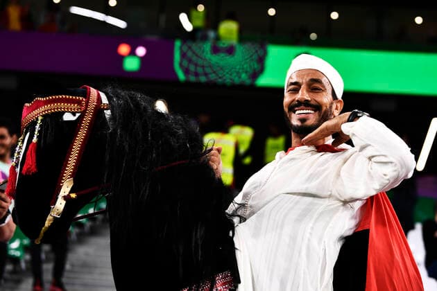 Foto LaPresse - Fabio Ferrari 6 Dicembre 2022 Doha, Qatar - - Calcio - Qatar 2022 - Coppa del Mondo Fifa - Marocco v Spagna - Ottavi di finale - Education City Stadium.Nella foto: Tifosi December 6, 2022 Doha, Qatar - sport - Soccer - Qatar 2022- FIFA World Cup, WM, Weltmeisterschaft, Fussball -- Round of 16 - Morocco v Spain - Education City Stadium.In the pic: supporters  Copyright: xFabioxFerrarix LaPressex