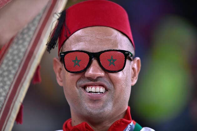 Foto LaPresse - Fabio Ferrari 6 Dicembre 2022 Doha, Qatar - - Calcio - Qatar 2022 - Coppa del Mondo Fifa - Marocco v Spagna - Ottavi di finale - Education City Stadium.Nella foto: Tifosi December 6, 2022 Doha, Qatar - sport - Soccer - Qatar 2022- FIFA World Cup, WM, Weltmeisterschaft, Fussball -- Round of 16 - Morocco v Spain - Education City Stadium.In the pic: supporters  Copyright: xFabioxFerrarix LaPressex