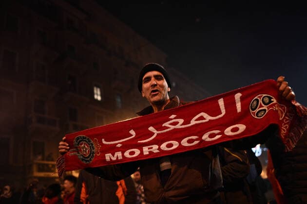 Photo Marco ALpozzi - LaPresse 06-12-2022 Turin Morocco fans watch the match at the Yalla Aurora Center in Turin In the photo fans  Copyright: xMarcoxALpozzix-xLaPressex