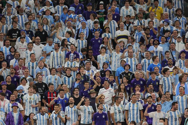 Netherlands v Argentina 2022 FIFA World Cup, WM, Weltmeisterschaft, Fussball Argentina fans during the 2022 FIFA World Cup Quarter-final match at Lusail Stadium, Lusail Content Not Available For UK Newspapers Copyright: xPaulxChestertonx FIL-17790-0049 UK Newspapers OUT