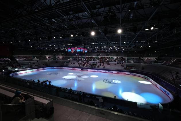 Turin, Italy, 9th December 2022. A general view of the Ice rink prior to the day s action at Palavela, Turin. Picture date: 9th December 2022. Picture credit should read: Jonathan Moscrop Sportimage EDITORIAL USE ONLY. No use with unauthorised audio, video, data, fixture lists, club league logos or live services. Online in-match use limited to 120 images, no video emulation. No use in betting, games or single club league player publications. SPI-2090-0393