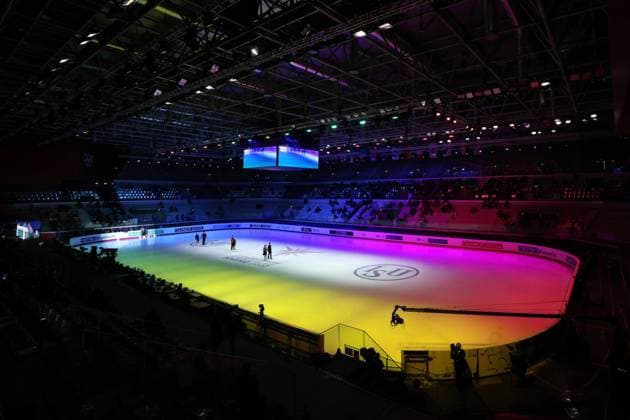 Turin, Italy, 9th December 2022. A general view of the Ice rink prior to the day s action at Palavela, Turin. Picture date: 9th December 2022. Picture credit should read: Jonathan Moscrop Sportimage EDITORIAL USE ONLY. No use with unauthorised audio, video, data, fixture lists, club league logos or live services. Online in-match use limited to 120 images, no video emulation. No use in betting, games or single club league player publications. SPI-2090-0394
