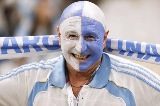 Football World Cup in Qatar An Argentina supporter is pictured ahead of a World Cup quarterfinal football match against the Netherlands at Lusail Stadium in Lusail, Qatar, on Dec. 9, 2022.  A14AA0001373492P 