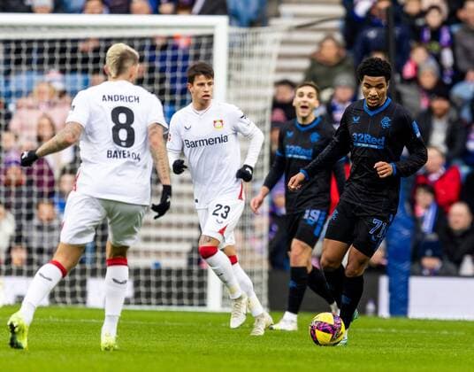 Mandatory Credit: Photo by Luke Nickerson Rangers FC Shutterstock (13660053t) Rangers Midfielder Malik Tillman Rangers v Bayer Leverkusen, Football Friendly, Ibrox, Glasgow, Scotland - 10 Dec 2022 Rangers v Bayer Leverkusen, Football Friendly, Ibrox, Glasgow, Scotland - 10 Dec 2022  Copyright: xLukexNickerson RangersxFC Shutterstockx 13660053t