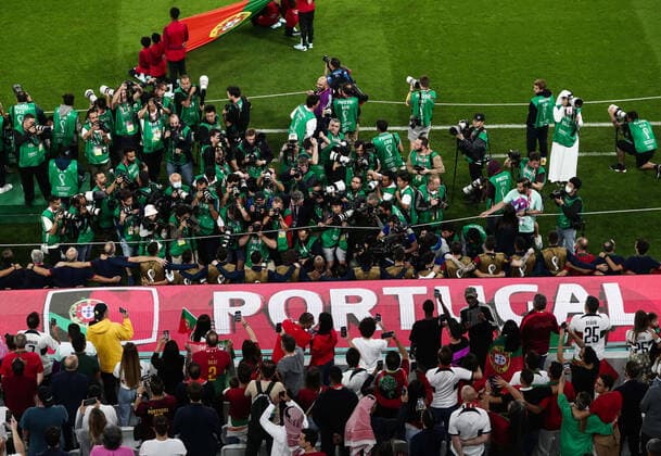 Mandatory Credit: Photo by Michael Zemanek Shutterstock (13655764fh) Photographers Clamour for a picture of Cristiano Ronaldo of Portugal on the substitutes bench at the beginning of the game Morocco v Portugal, FIFA World Cup, WM, Weltmeisterschaft, Fussball 2022, Quarter Final, Football, Al Thumama Stadium, Doha, Qatar - 10 Dec 2022 Editorial Use Only Morocco v Portugal, FIFA World Cup 2022, Quarter Final, Football, Al Thumama Stadium, Doha, Qatar - 10 Dec 2022 Editorial Use Only  Copyright: xMichaelxZemanek Shutterstockx 13655764fh