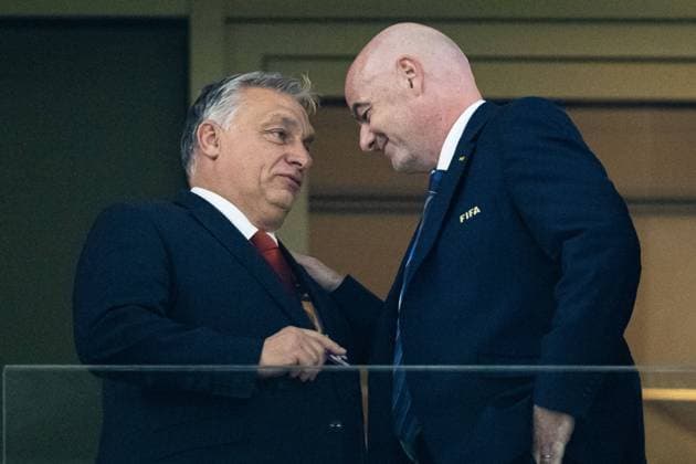 Sport Themen der Woche KW50 Sport Bilder des Tages 221213 Viktor Orban, Prime Minister of Hungary and Gianni Infantino, President of FIFA, during the FIFA World Cup, WM, Weltmeisterschaft, Fussball 2022 semifinal between Argentina and Croatia on December 13, 2022 in Doha. Photo: Joel Marklund BILDBYRAN kod JM JM0411 bbeng fotboll football soccer fotball vm fotbolls-vm fotball-vm fotbolls-vm 2022 fifa world cup 2022 semifinal semi-final argentina kroatien croatia *** 221213 Viktor Orban, Prime Minister of Hungary and Gianni Infantino, President of FIFA, during the FIFA World Cup 2022 semifinal between Argentina and Croatia on December 13, 2022 in Doha Photo Joel Marklund BILDBYRAN code JM JM0411 bbeng football football soccer fotball vm fotbols vm fotball world cup football world cup 2022 fifa world cup 2022 semi final semi final argentina croatia croatia,  Copyright: JOELxMARKLUND BB221213JM025