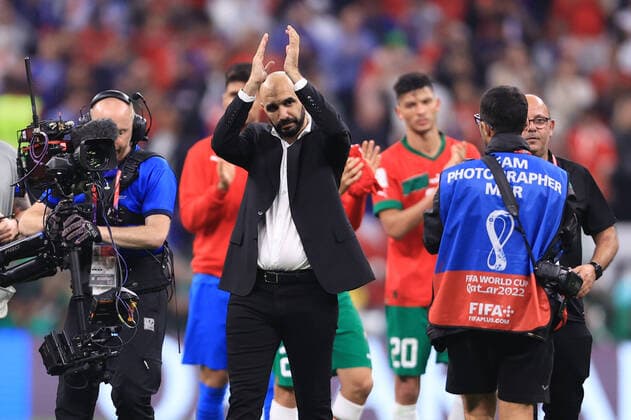 Sport Themen der Woche KW50 Sport Bilder des Tages Football - FIFA World Cup, WM, Weltmeisterschaft, Fussball - Semi Final - France v Morocco 14th December 2022 - FIFA World Cup - Semi Final - France v Morocco - Morocco coach Walid Regragui - Photo: Simon Stacpoole Offside. Al Khor Qatar *** Fußball FIFA-Weltpokal-Halbfinale Frankreich gegen Marokko 14. Dezember 2022 FIFA-Weltpokal-Halbfinale Frankreich gegen Marokko Marokkos Trainer Walid Regragui Foto Simon Stacpoole Abseits Al Khor Katar  Copyright: xSimonxStacpoolexOffside
