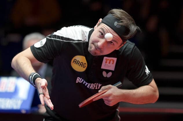 Bilder des Jahres 2022, Sport 12 Dezember Sport Themen der Woche KW50 Sport Bilder des Tages TTCL Borussia Düsseldorf - Bogoria Grodzisk am 16.12. 2022 im ARAG CenterCourt in Düsseldorf Timo Boll ( Düsseldorf ) *** TTCL Borussia Düsseldorf Bogoria Grodzisk on 16 12 2022 at the ARAG CenterCourt in Düsseldorf Timo Boll Düsseldorf xJFx