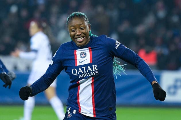 Joie des joueuses du PSG apres le but de Kadidiatou Diani ( 11 - PSG ) - FOOTBALL : PSG vs Real Madrid - Ligue des Champions Feminine - 16 12 2022 FedericoPestellini Panoramic 