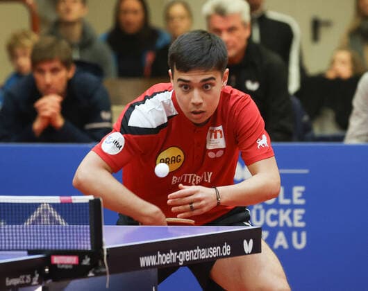 Kay Stumper (Duesseldorf ), TTC Zugbruecke Grenzau - PSV Borussia Duesseldorf,, 10. Spieltag, Tischtennis-Bundesliga-Herren, 18.12.2022, TTC Zugrbuecke Grenzau - PSV Borussia Duesseldorf,, 10. Spieltag, Tischtennis-Bundesliga-Herren, 18.12.2022, Foto: EIBNER Joerg Niebergall Hoehr-Grenzhausen