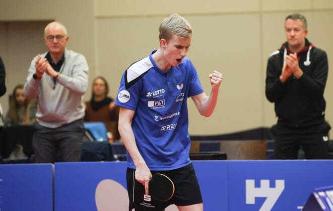 Maciej Kubik (Grenzau), TTC Zugbruecke Grenzau - PSV Borussia Duesseldorf,, 10. Spieltag, Tischtennis-Bundesliga-Herren, 18.12.2022, TTC Zugrbuecke Grenzau - PSV Borussia Duesseldorf,, 10. Spieltag, Tischtennis-Bundesliga-Herren, 18.12.2022, Foto: EIBNER Joerg Niebergall Hoehr-Grenzhausen