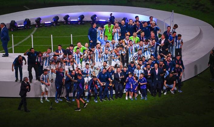 FUSSBALL WM 2022 Finale Argentinien - Frankreich 18.12.2022 Weltmeister Argentinien