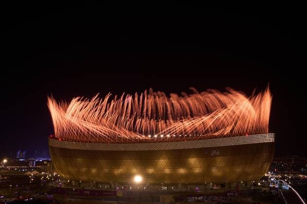 RECORD DATE NOT STATED FIFA World Cup, WM, Weltmeisterschaft, Fussball Qatar 2022 Argentina vs France Final Fireworks during the game Argentina vs France, corresponding to the great final of the FIFA World Cup Qatar 2022, at Lusail Stadium, Lusail, Doha, on December 18, 2022. <br><br> Pirotecnia durante el partido Argentina vs Francia, correspondiente a la gran final de la Copa Mundial de la FIFA Catar 2022, en el Estadio Lusail, Lusail, Doha, el 18 de Diciembre de 2022 LUSAIL DOHA QATAR  Copyright: xCristianxdexMarchenax 20221218_11838